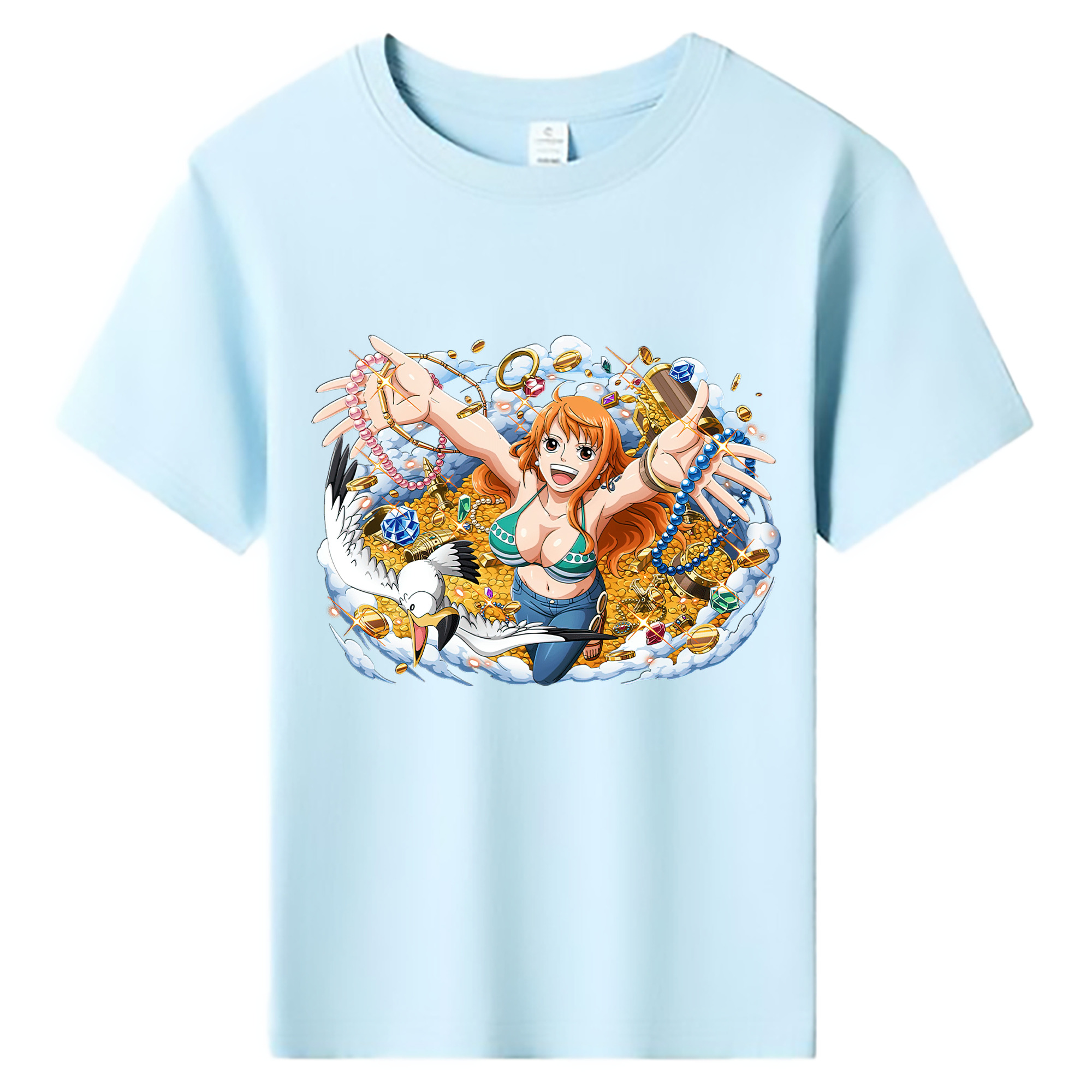 （画像用） ワンピース ナミ ONE PIECE Nami 綿100％キッズTシャツ（フロントプリント）